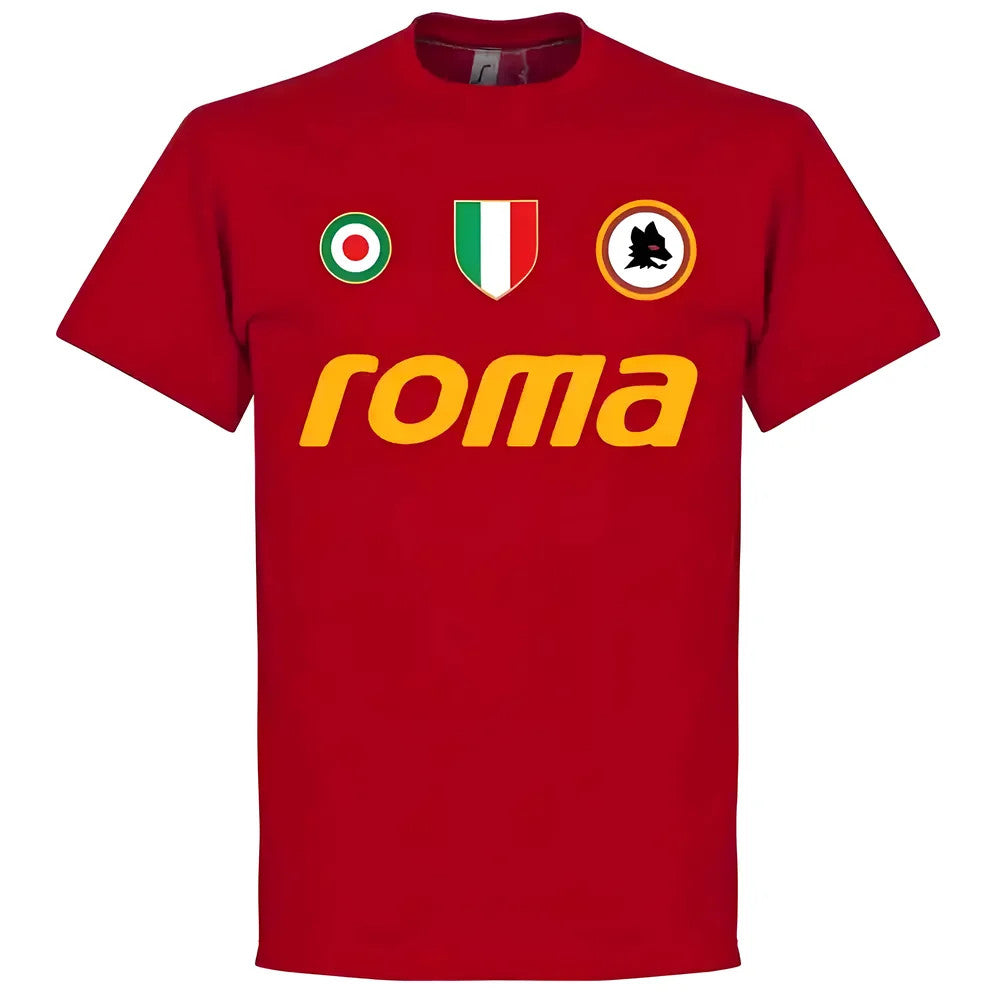 Roma Vintage Totti 10 Team T-Shirt - Tango Red_1