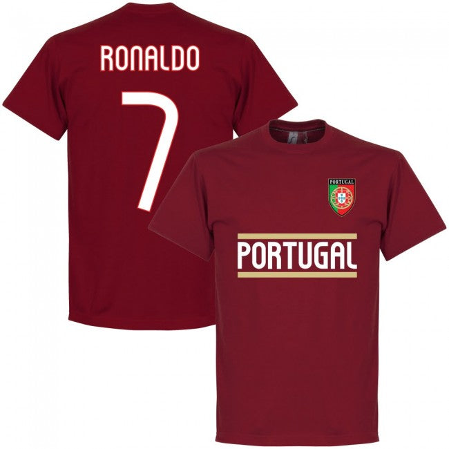 Portugal Ronaldo 7 Team T-Shirt - Maroon_0