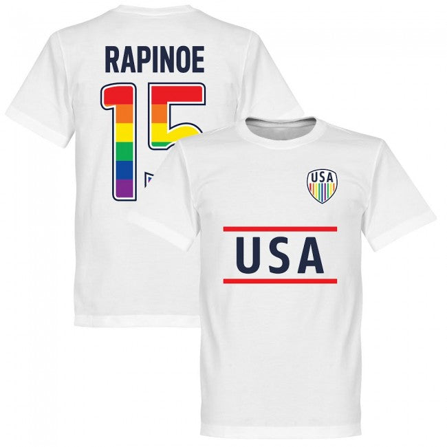 USA Rapinoe 15 Team Pride KIDS T-shirt- White_0