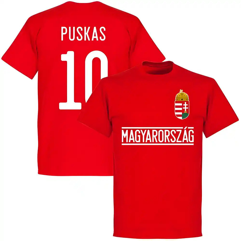 Hungary Puskas 10 Team T-Shirt - Red_0