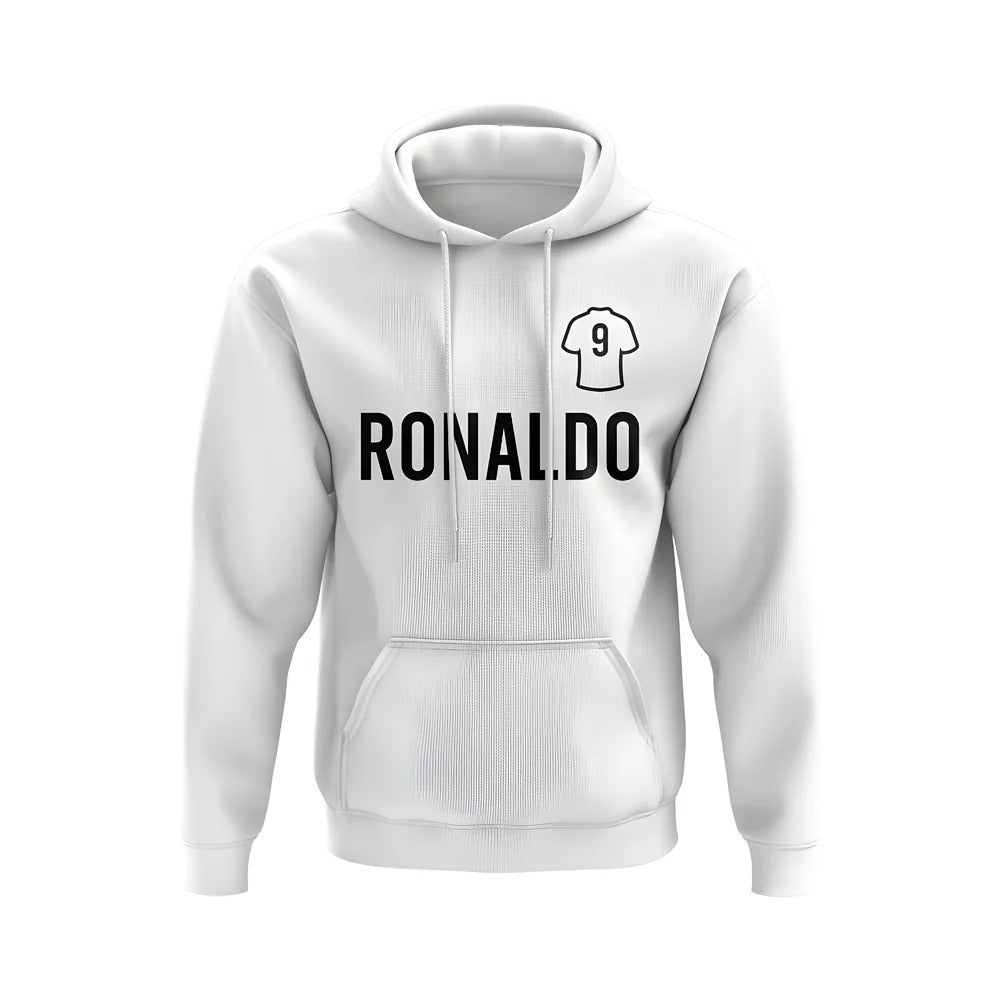 Ronaldo Nazario Real Madrid Number Hoody (White)_0