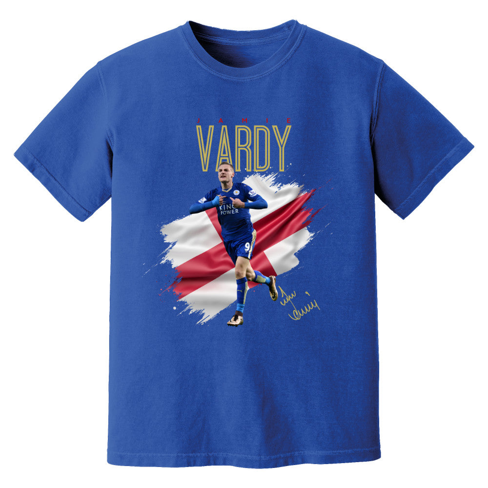 Jamie Vardy Leicester Celebration T-Shirt (Blue)_0