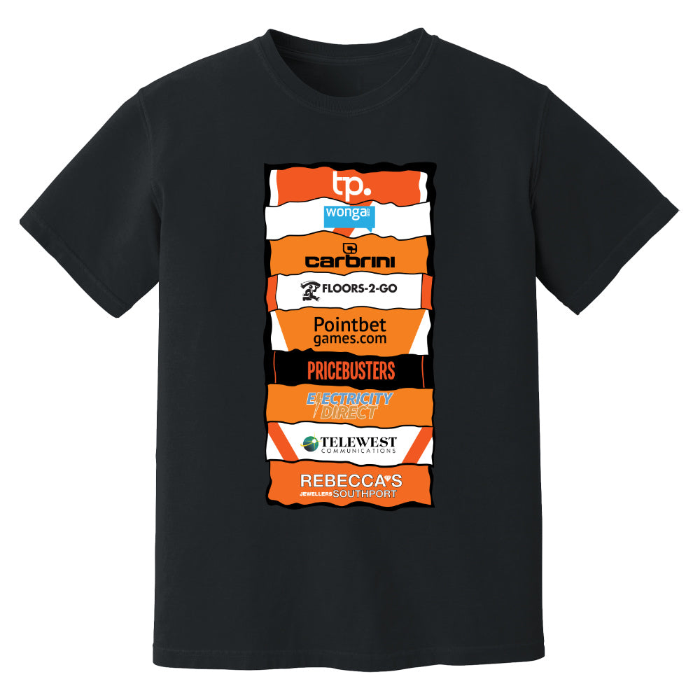 Blackpool Sponsor History T-Shirt (Black)_0
