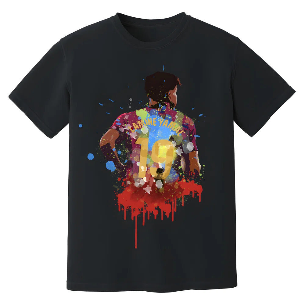 Lamine Yamal Barcelona Art T-Shirt (Black)_0