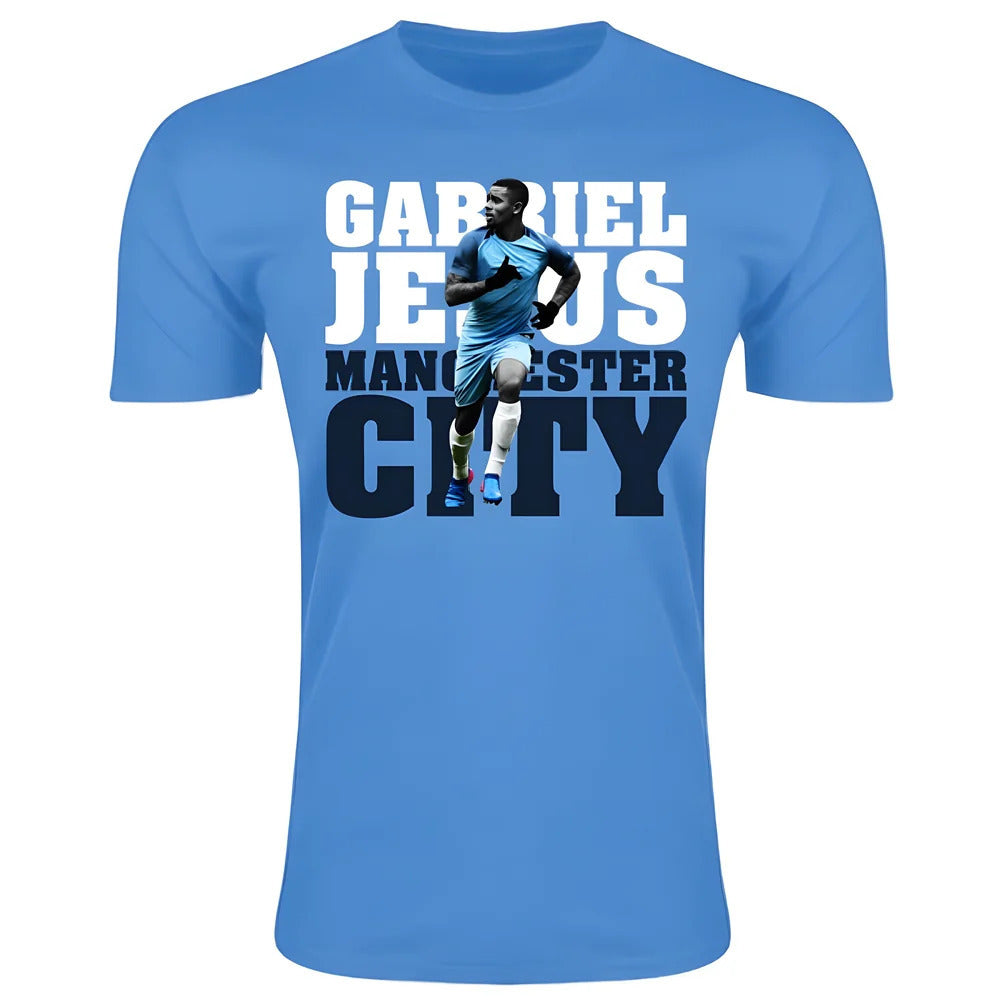 Gabriel Jesus Man City T-Shirt (Sky) - Kids_0