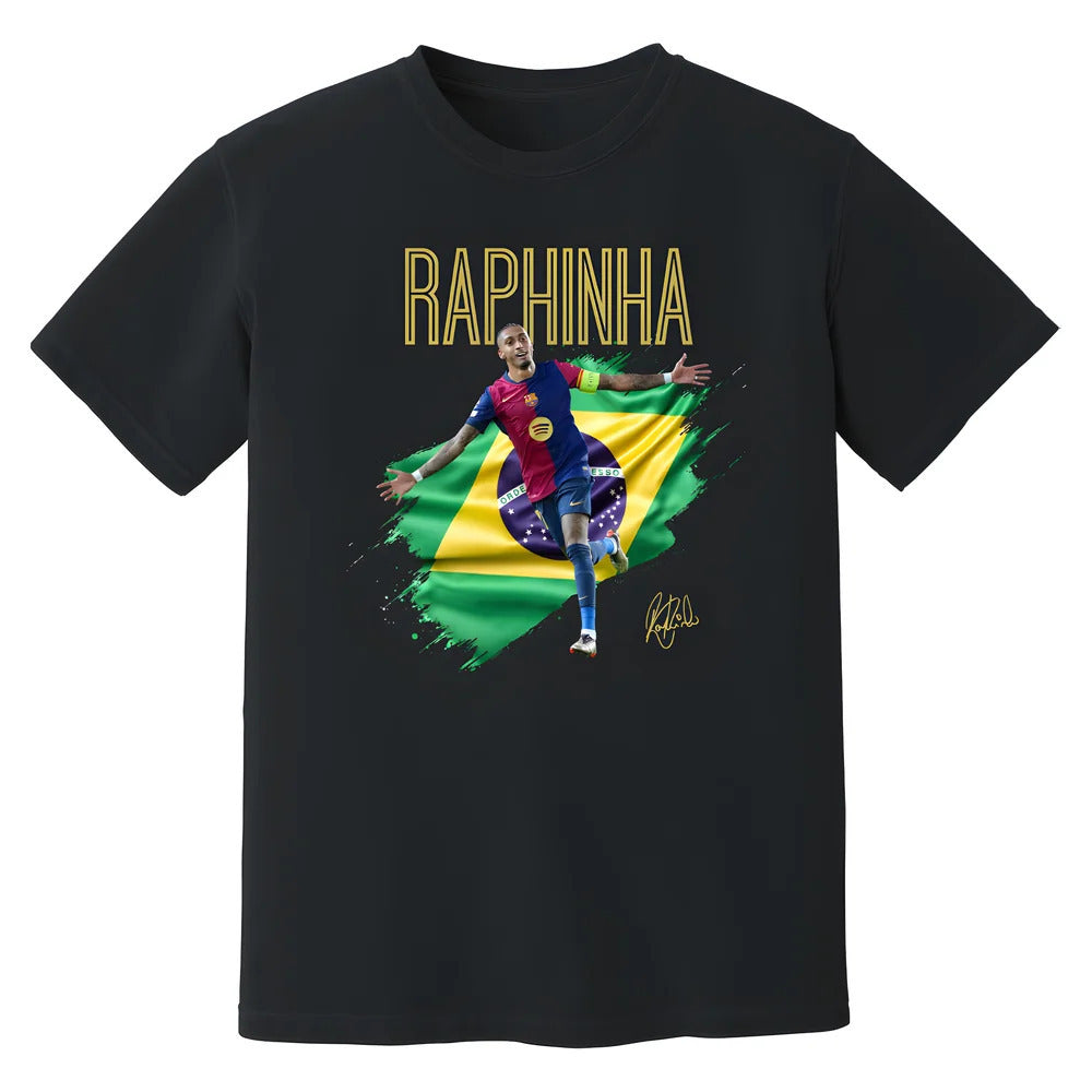 Raphinha Barcelona Celebration T-Shirt (Black)_0