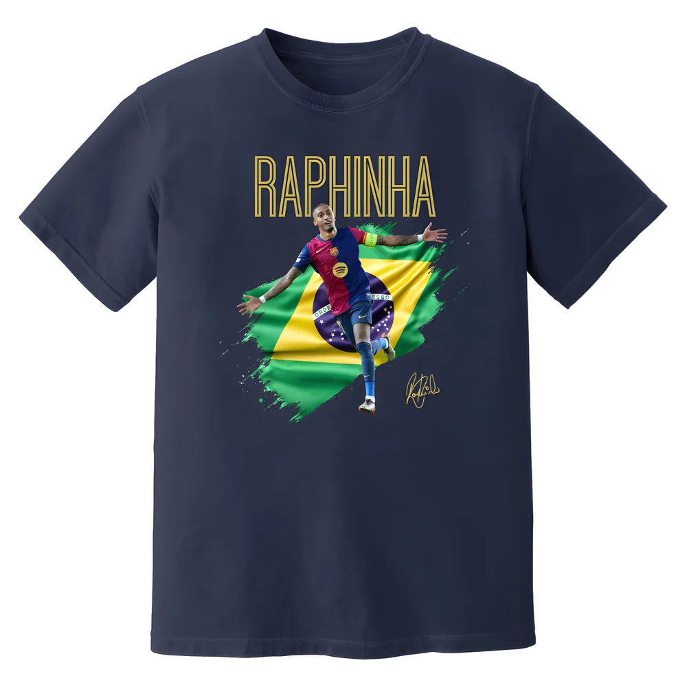 Raphinha Barcelona Celebration T-Shirt (Navy)_0