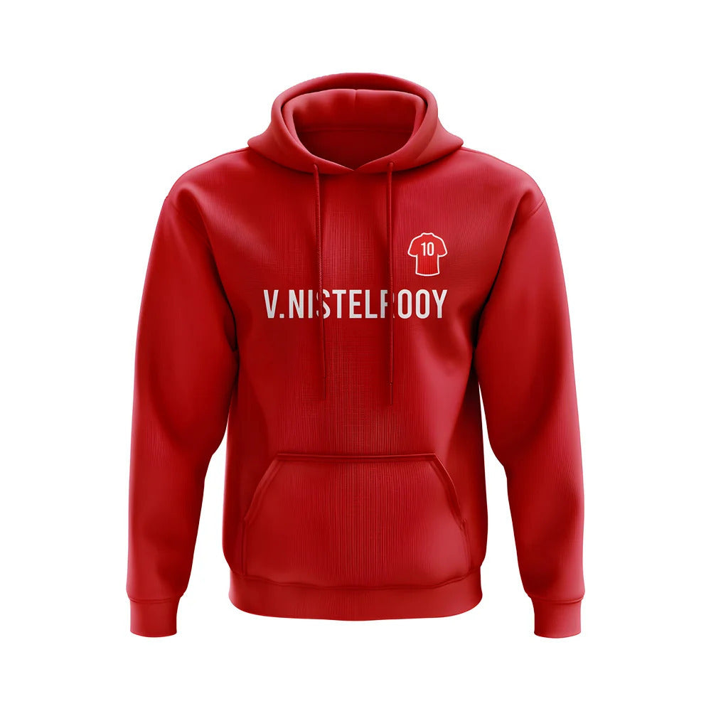 Ruud Van Nistelrooy Man United Number Hoody (Red)_1