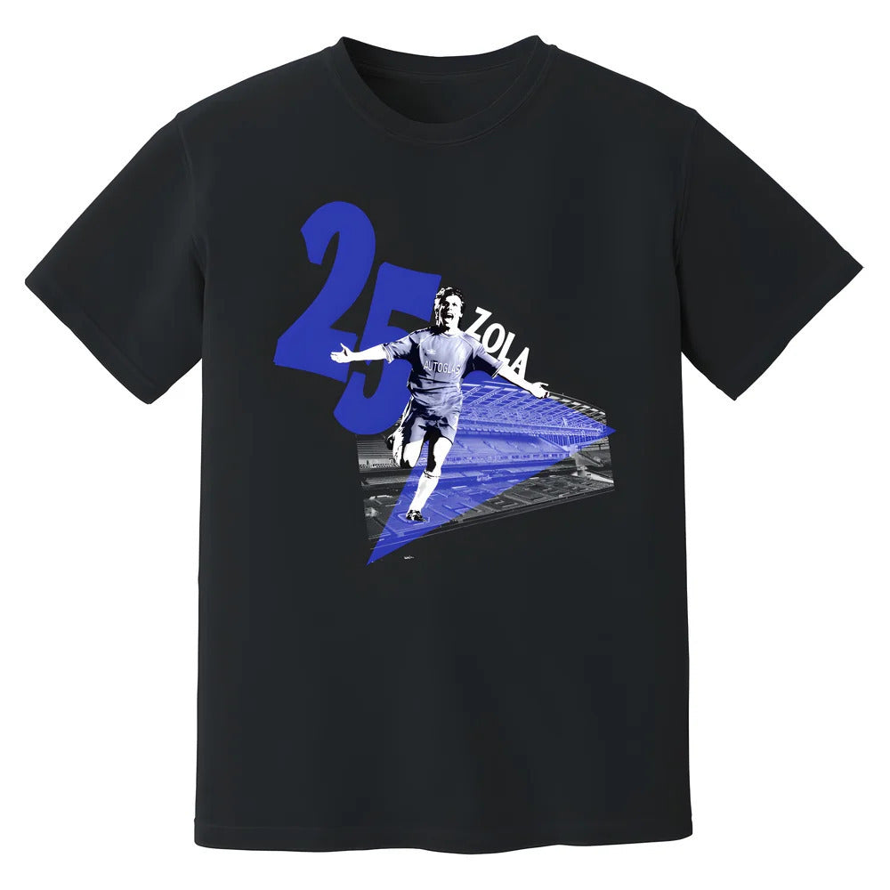 Gianfranco Zola Chelsea Premier League Legend T-Shirt (Black)_0