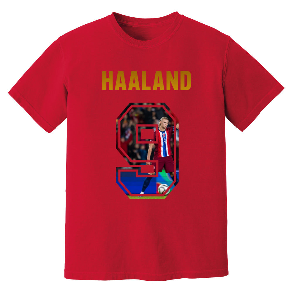 Erling Haaland Norway Name And Number T-Shirt (Red)_0