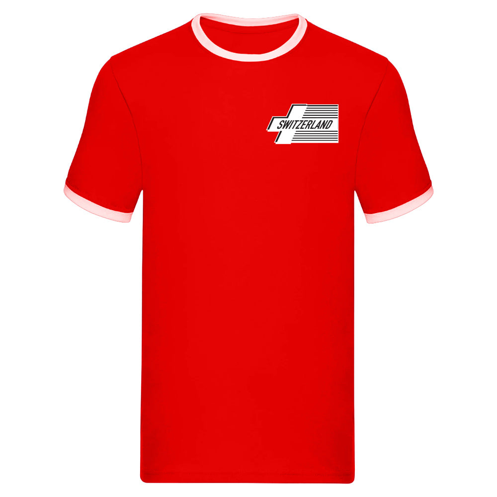 Switzerland Logo Ringer Tee (Red)_0