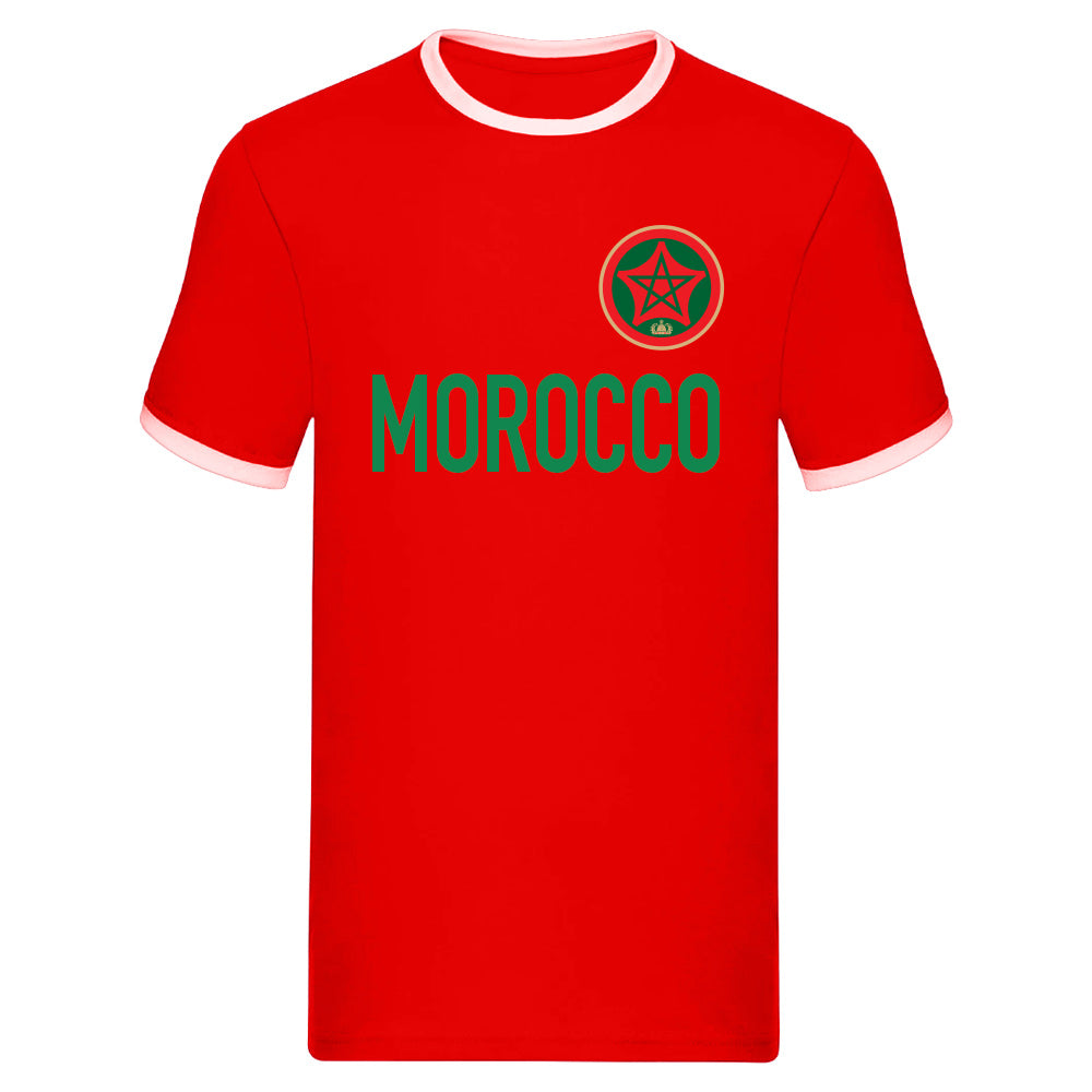 Morocco Logo & Text Ringer Tee (Red)_0