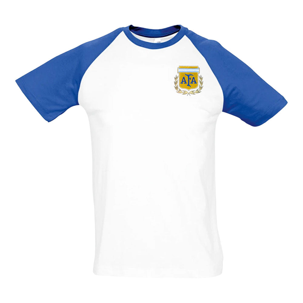 Argentina National Team Embroidered Contrast Tee (White)_0