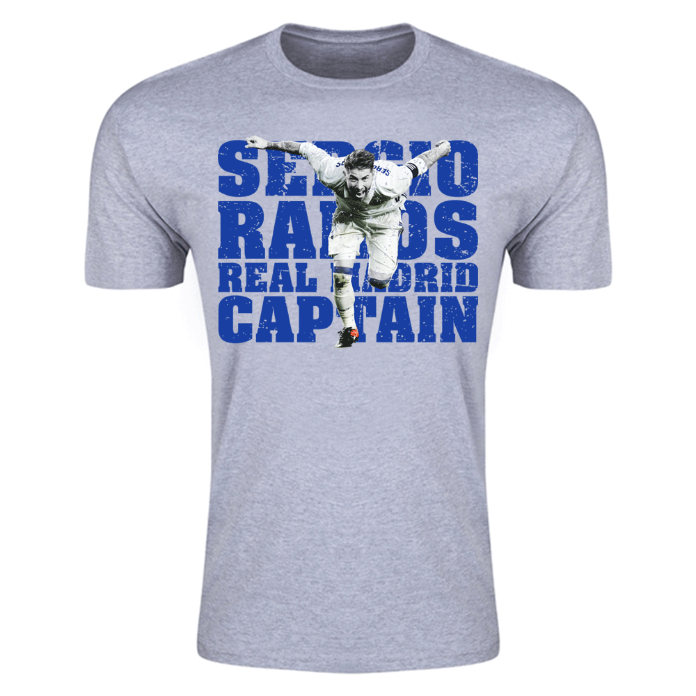 Sergio Ramos Real Madrid Player T-Shirt (Grey) - Kids_0