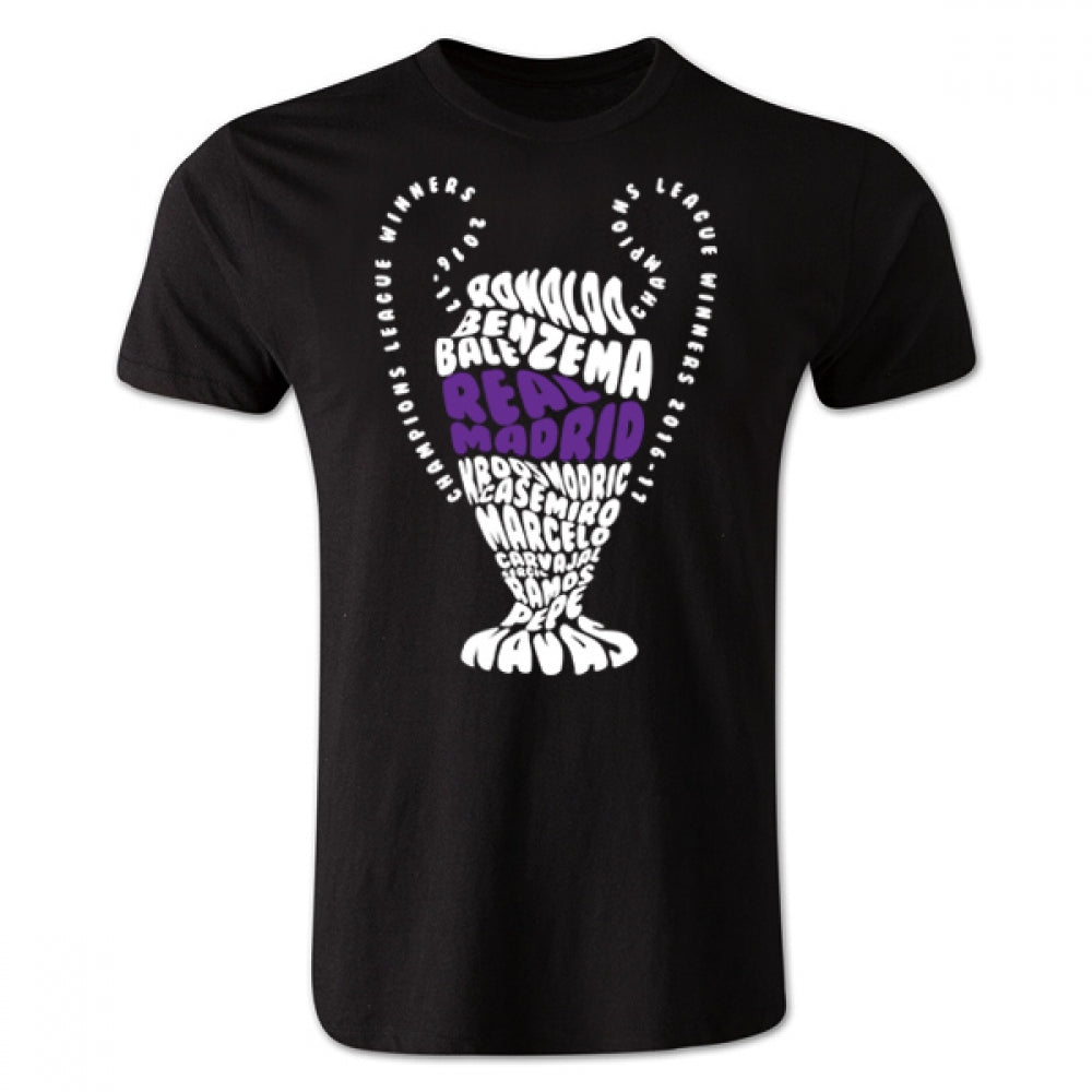 Real Madrid Champions League Trophy Winners T-shirt (Black)_1