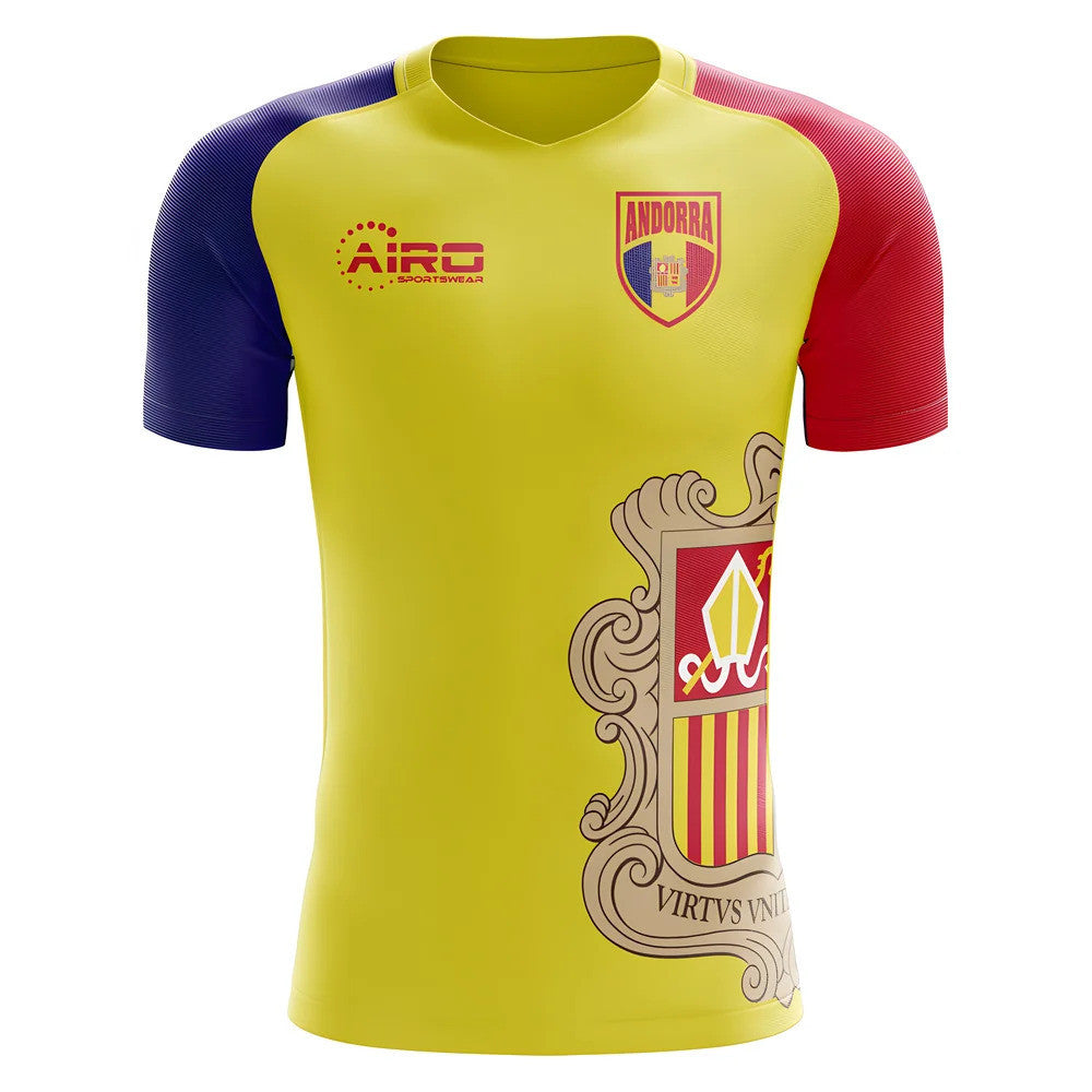 2025-2026 Andorra Home Concept Football Shirt - Kids (Long Sleeve)_0