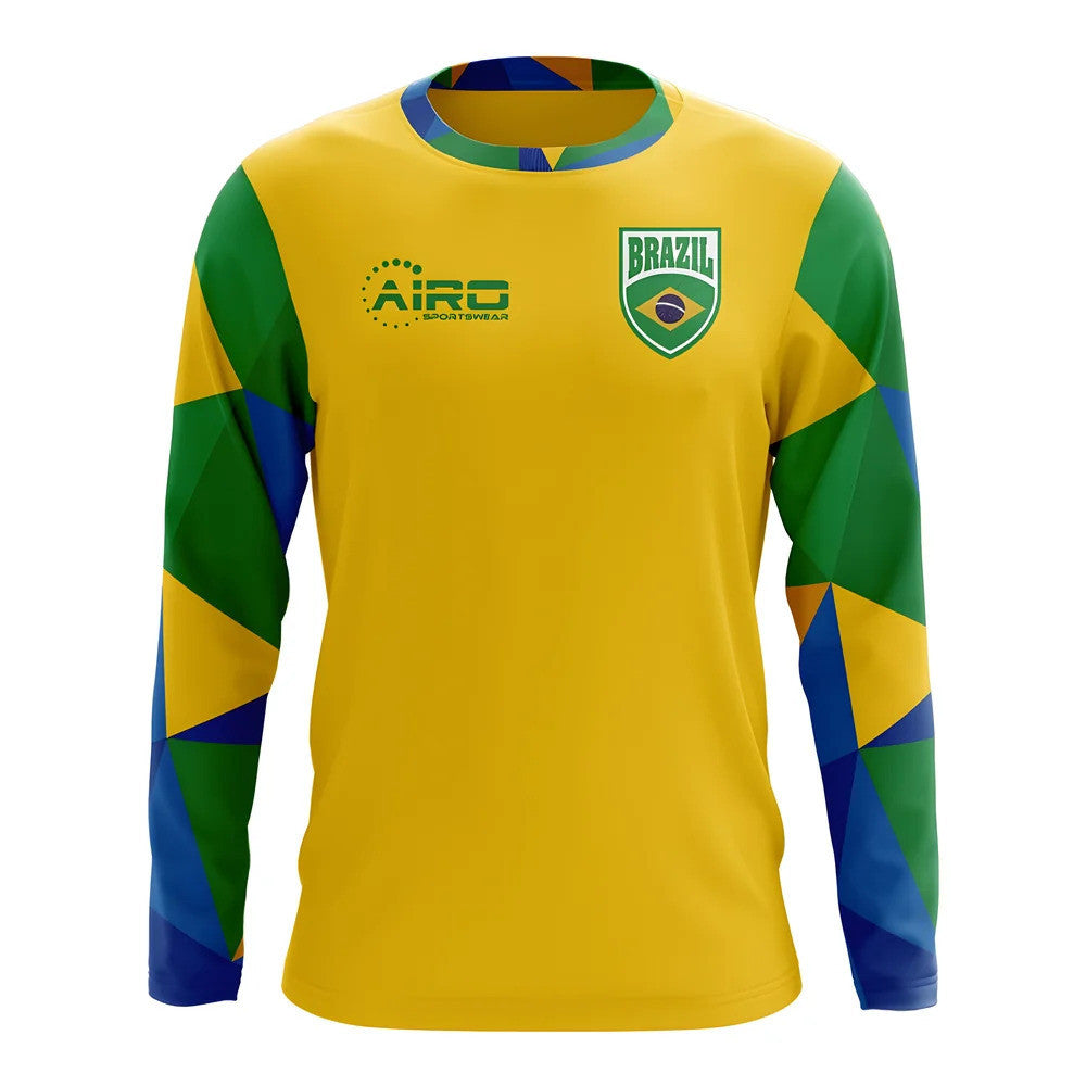 2025-2026 Brazil Long Sleeve Home Concept Football Shirt (Kids)_0