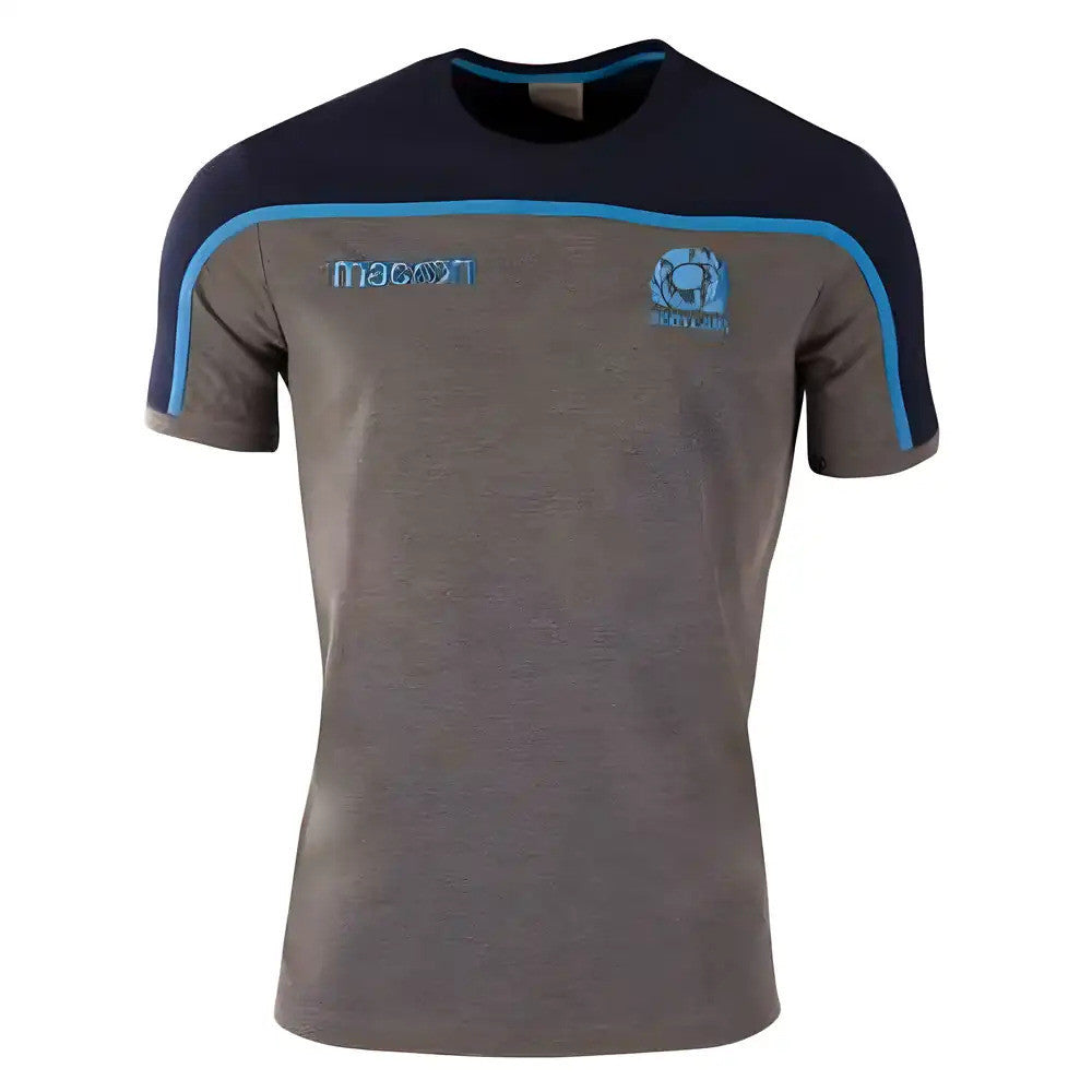 2018-2019 Scotland Macron Rugby Travel Polycotton T-Shirt (Charcoal) - Kids_0