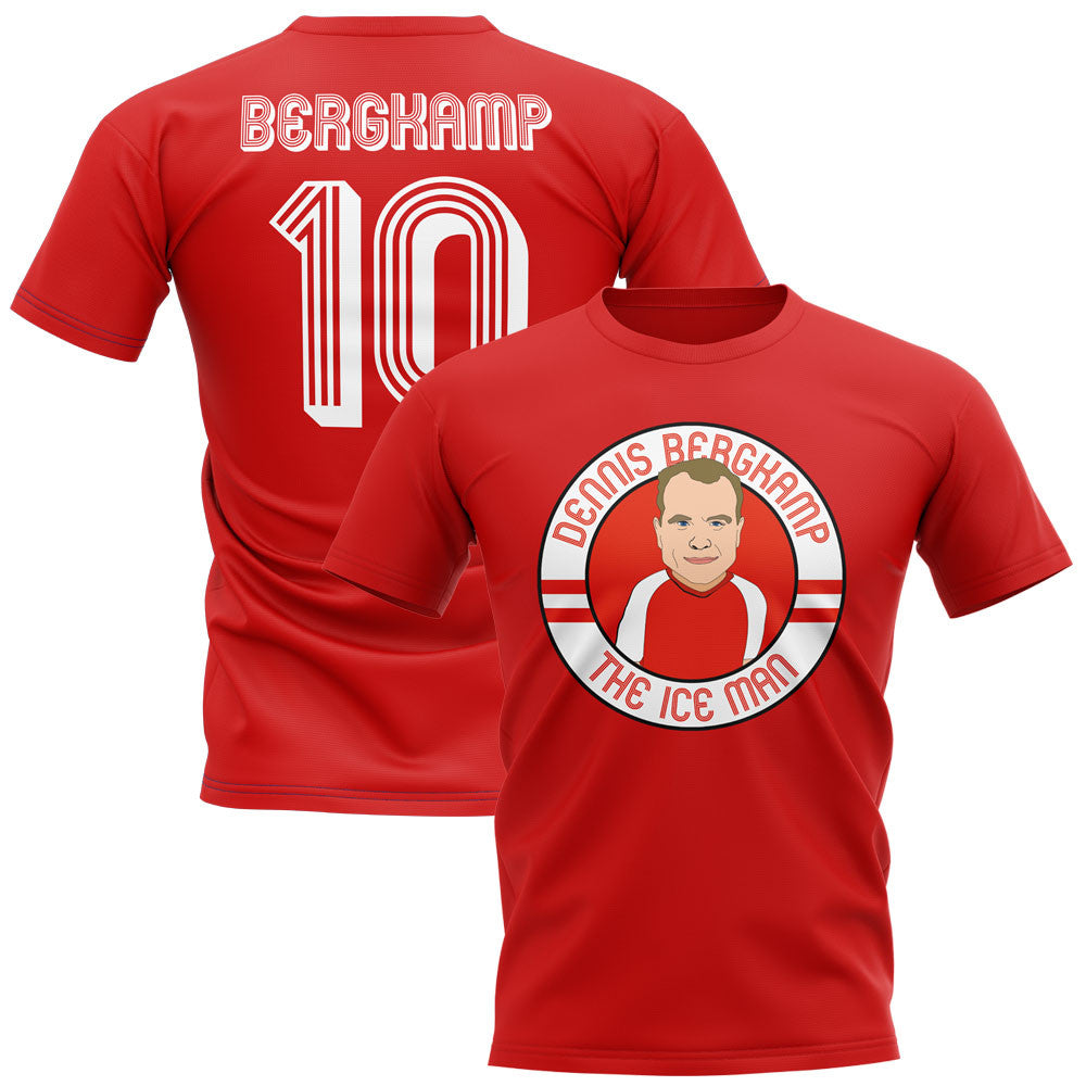 Dennis Bergkamp Arsenal Illustration T-Shirt (Red)_1