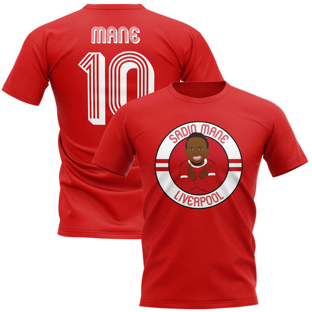 Sadio Mane Liverpool Illustration T-Shirt (Red)_1