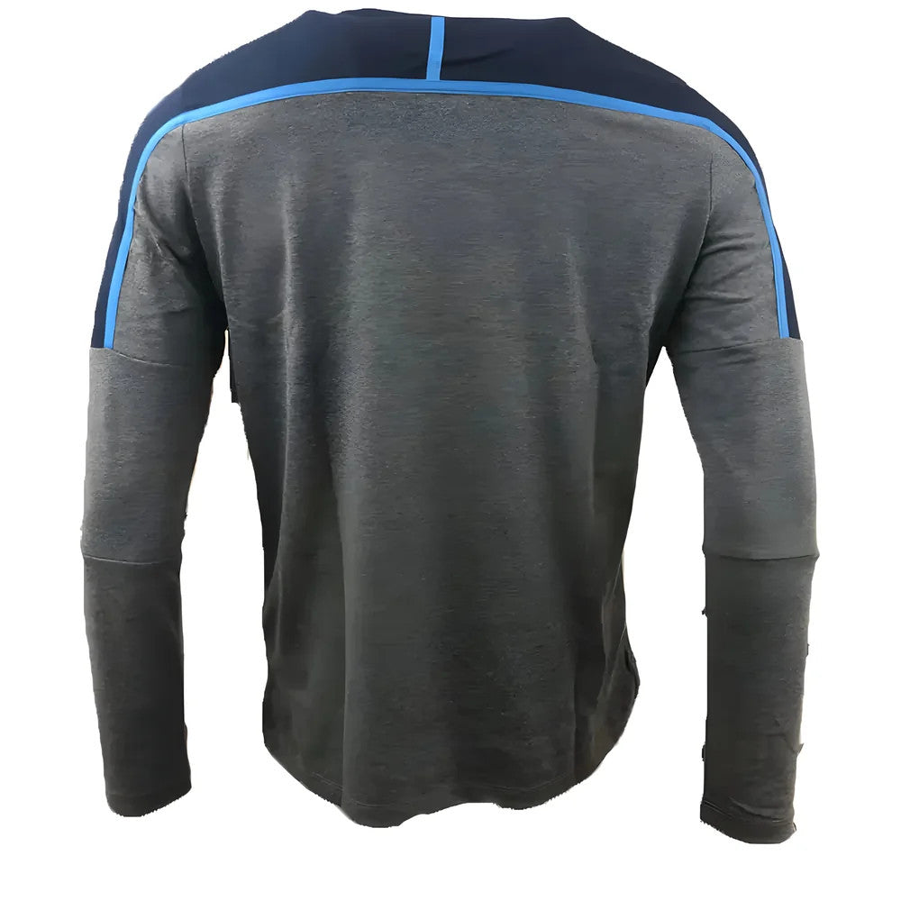 2018-2019 Scotland Macron Rugby Long Sleeve Travel Polycotton T-Shirt (Charcoal)_1