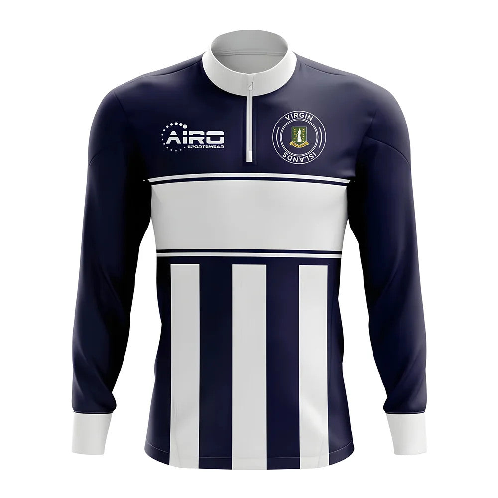Virgin Islands Concept Football Half Zip Midlayer Top (Navy-White)_0