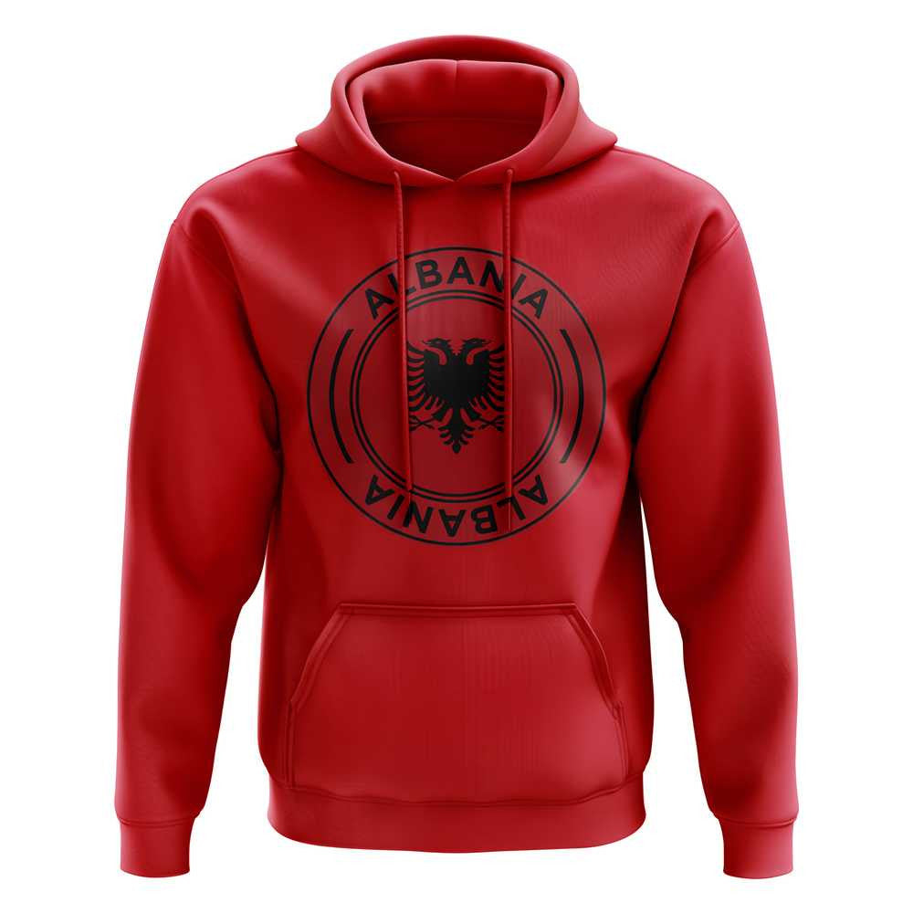 Albania Football Badge Hoodie (Red)_0