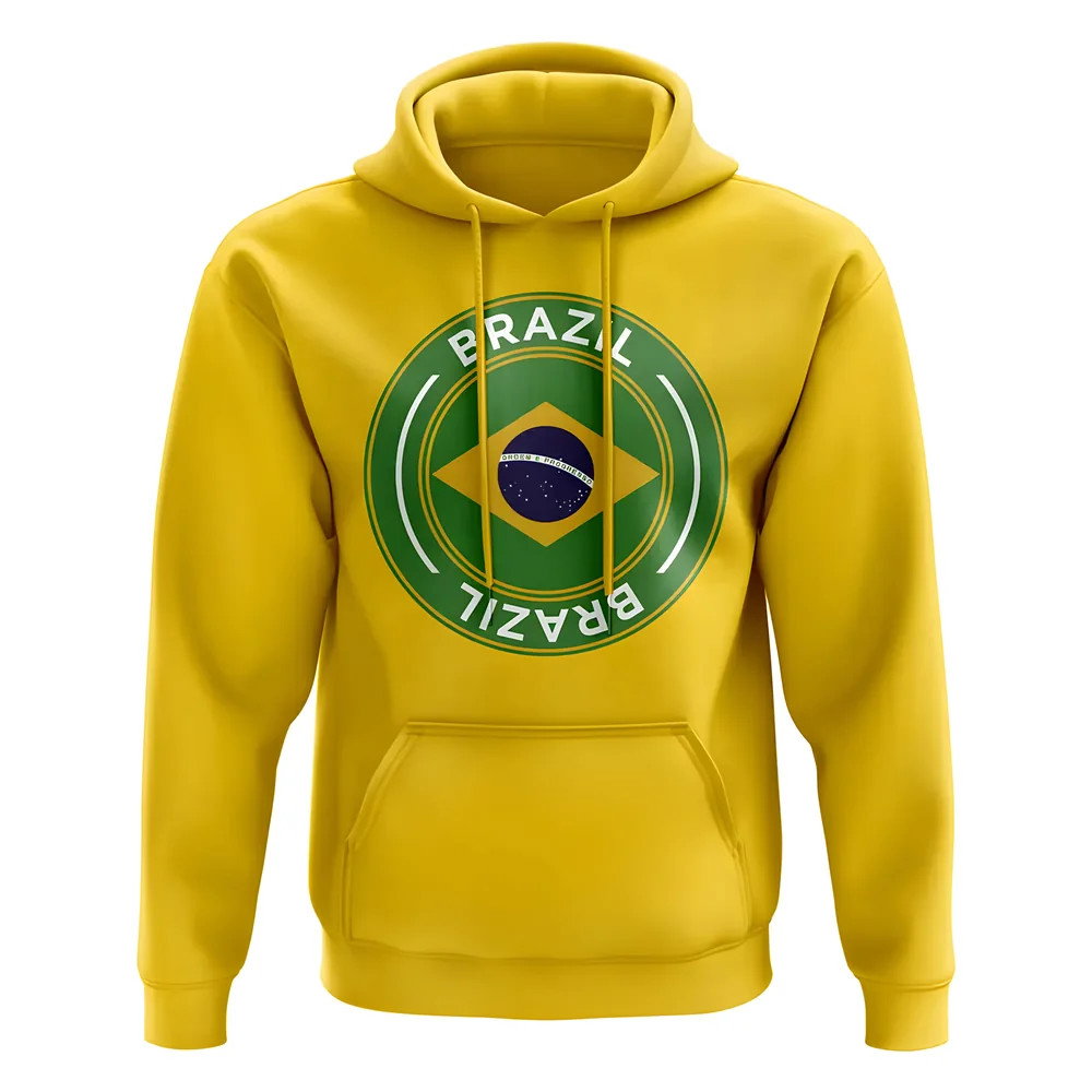 Brazil Football Badge Hoodie (Yellow)_0