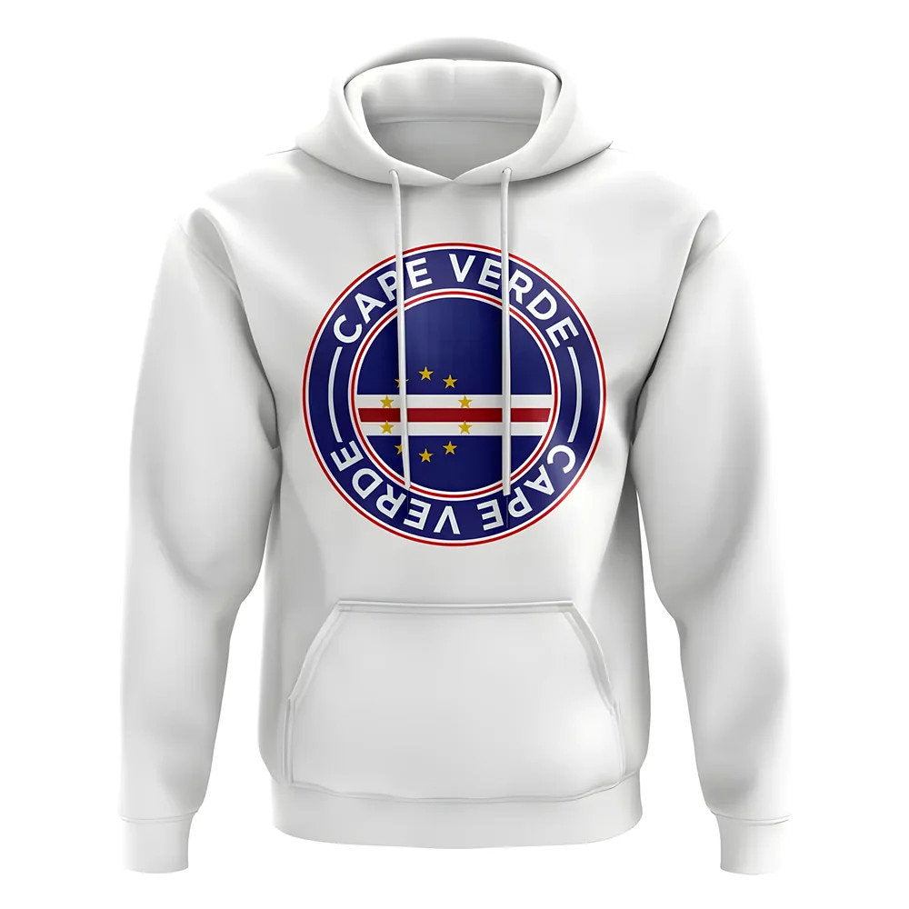 Cape Verde Football Badge Hoodie (White)_1