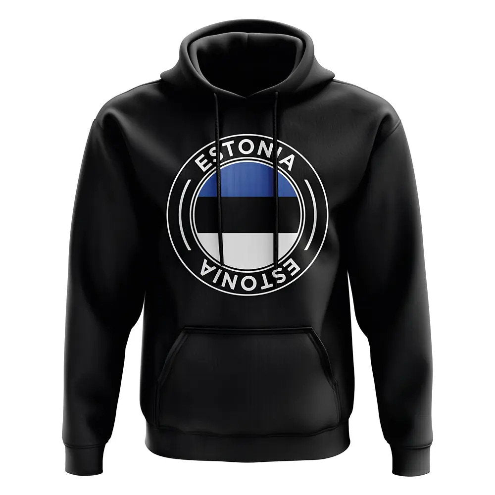 Estonia Football Badge Hoodie (Black)_1