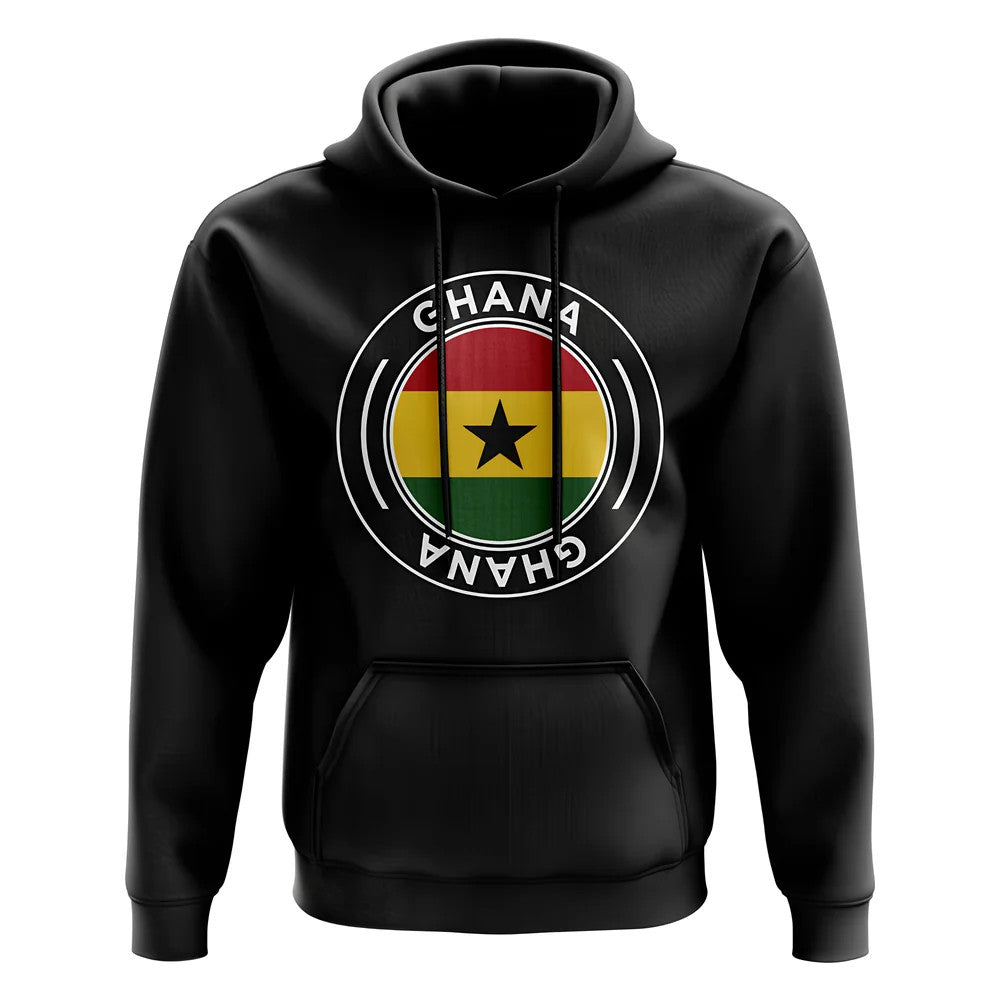 Ghana Football Badge Hoodie (Black)_1