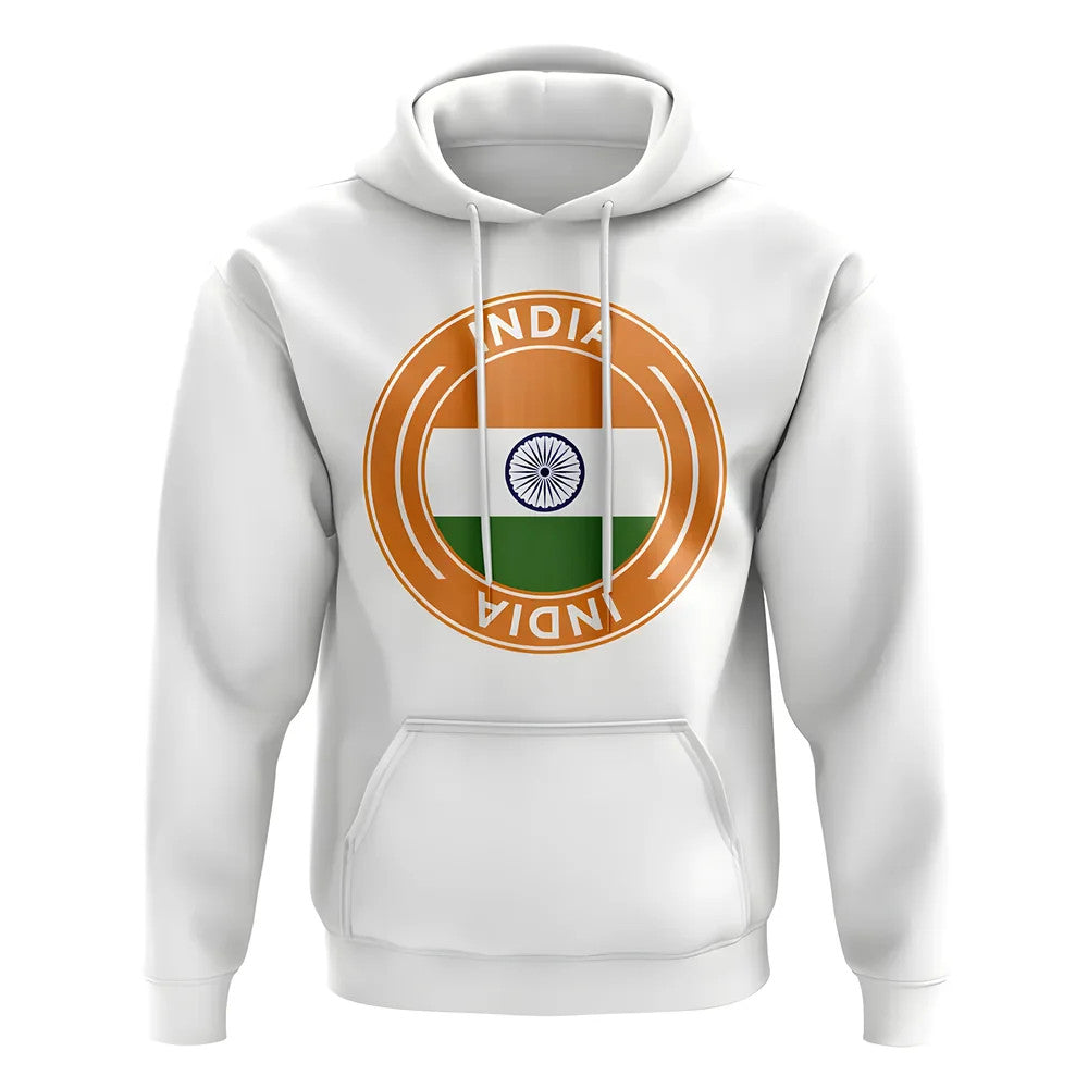 India Football Badge Hoodie (White)_0
