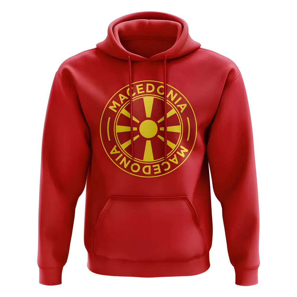 Macedonia Football Badge Hoodie (Red)_1