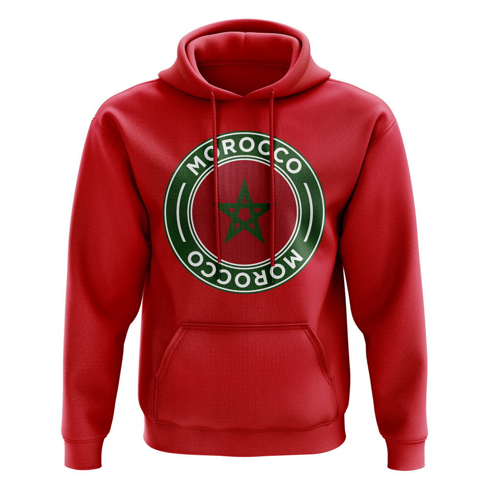 Morocco Football Badge Hoodie (Red)_1
