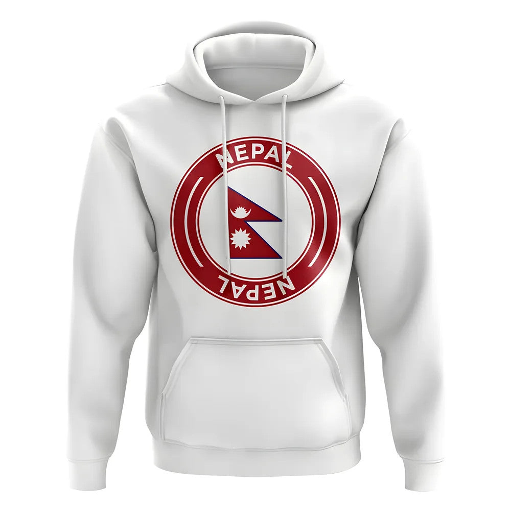 Nepal Football Badge Hoodie (White)_1