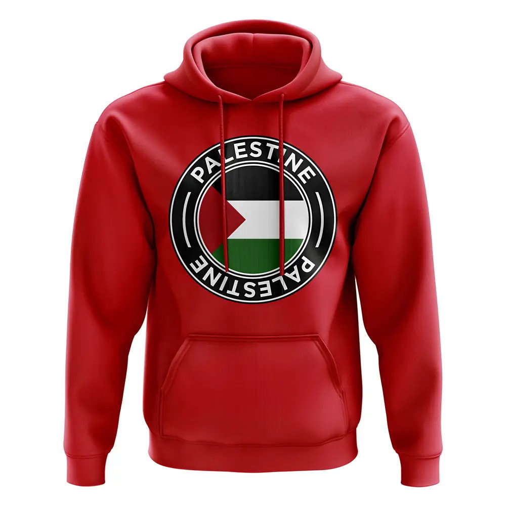 Palestine Football Badge Hoodie (Red)_1