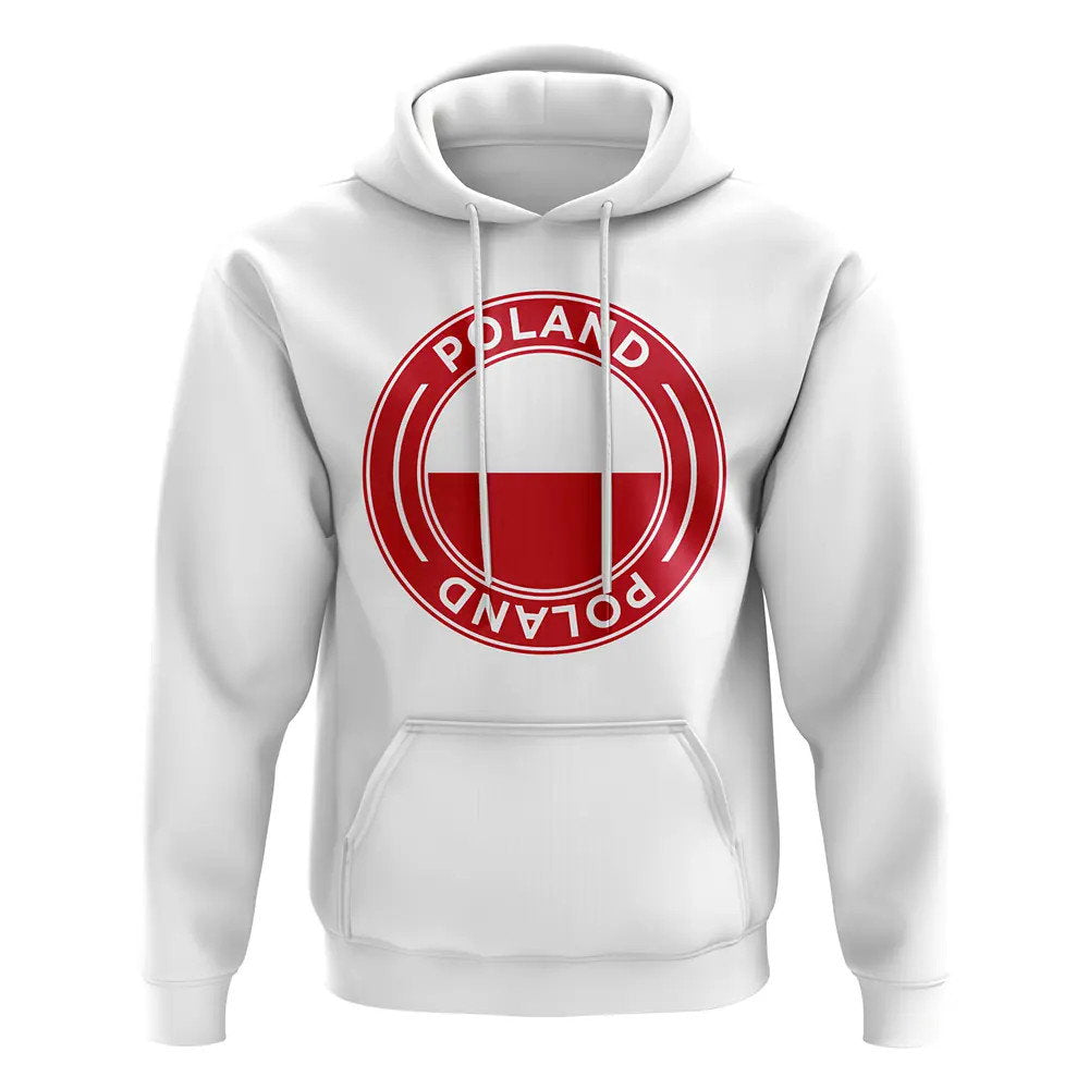 Poland Football Badge Hoodie (White)_1