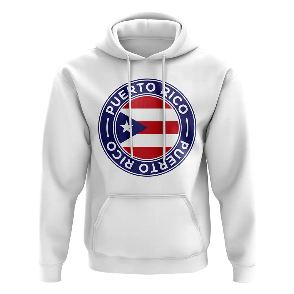 Puerto Rico Football Badge Hoodie (White)_1