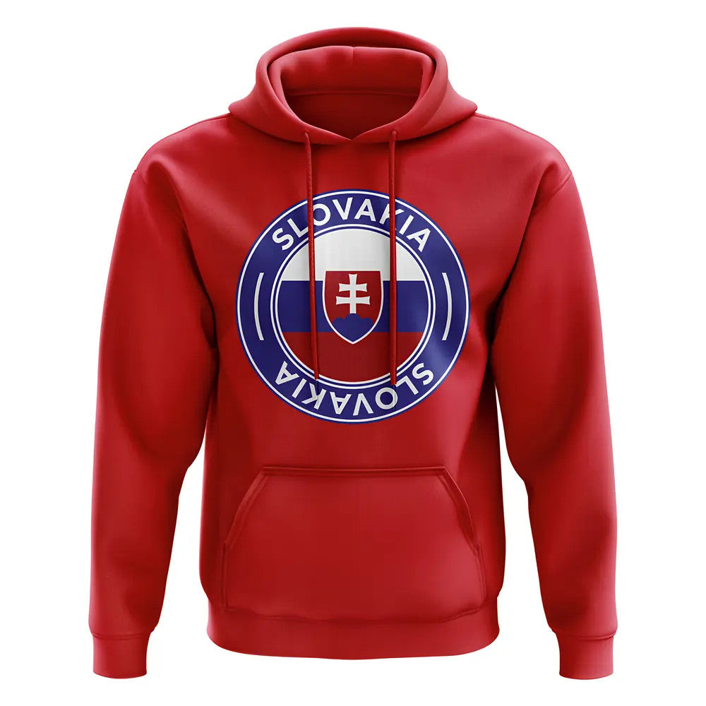 Slovakia Football Badge Hoodie (Red)_0