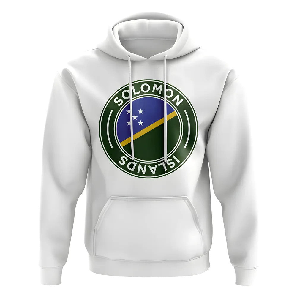 Solomon Islands Football Badge Hoodie (White)_0