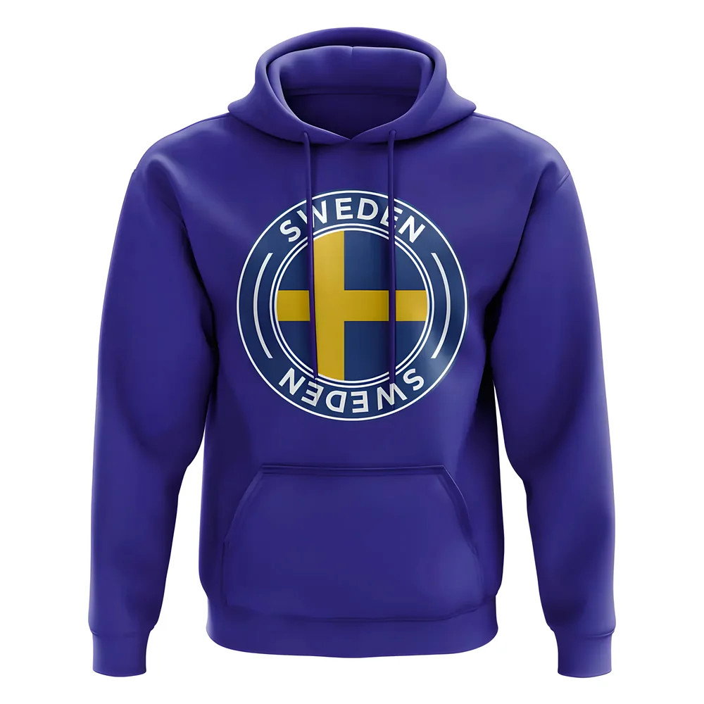 Sweden Football Badge Hoodie (Royal)_1