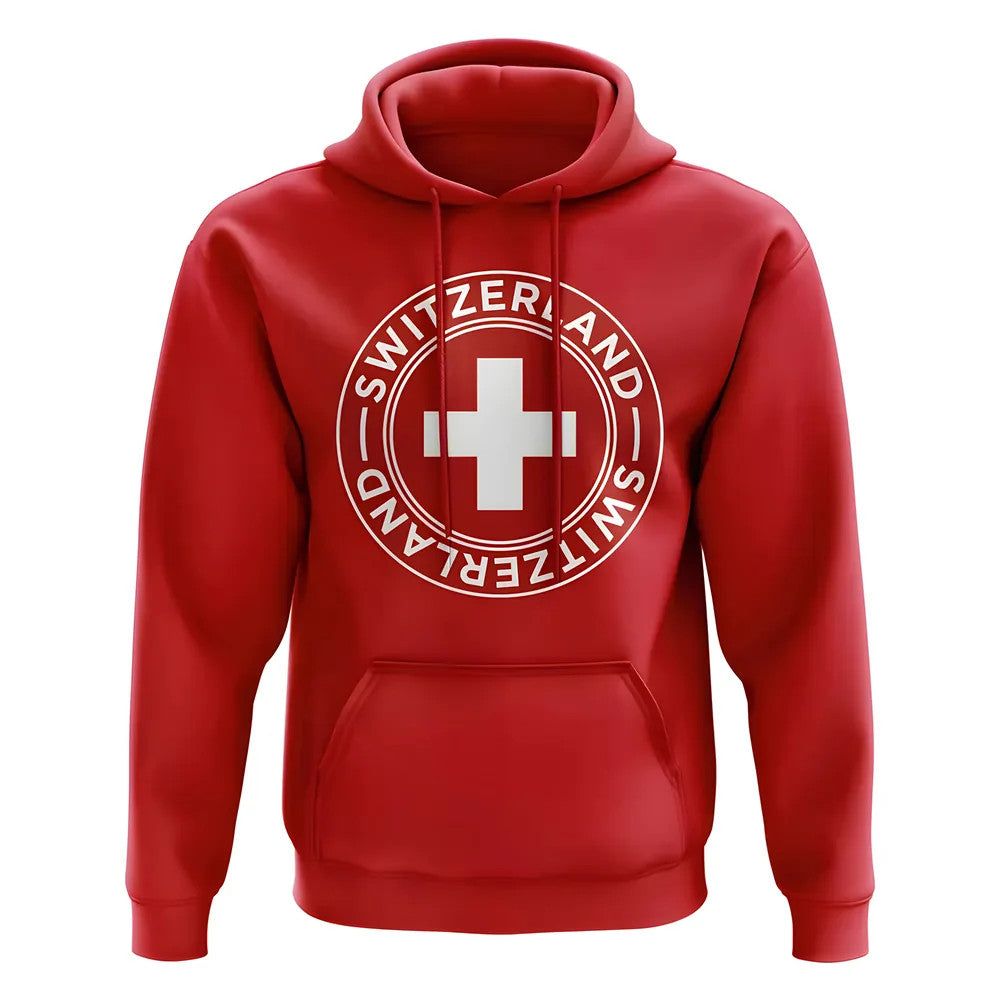 Switzerland Football Badge Hoodie (Red)_0