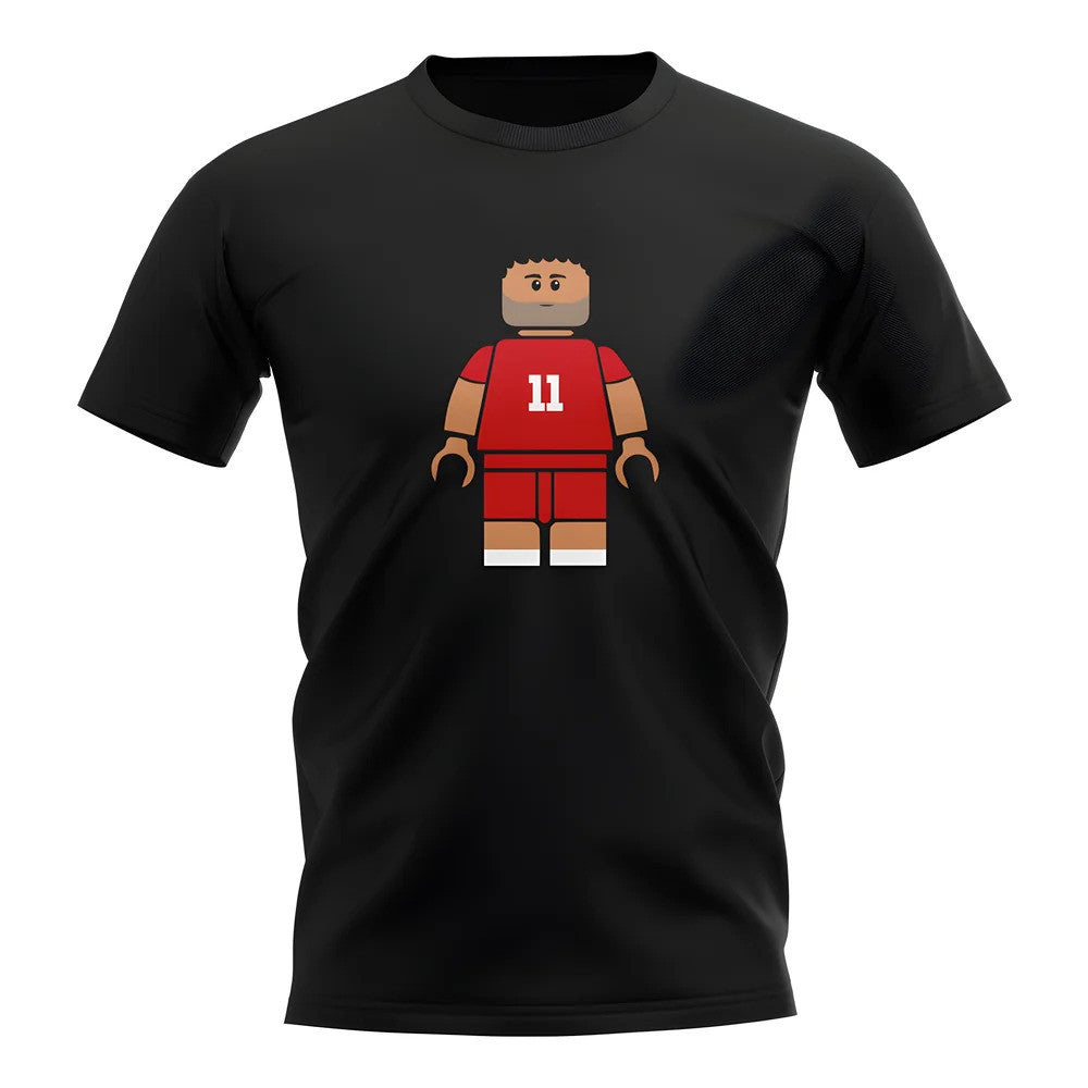 Mo Salah Liverpool Brick Footballer T-Shirt (Black)_0