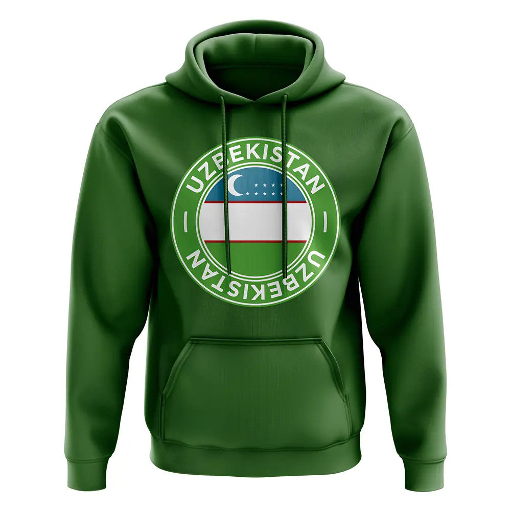 Uzbekistan Football Badge Hoodie (Green)_0