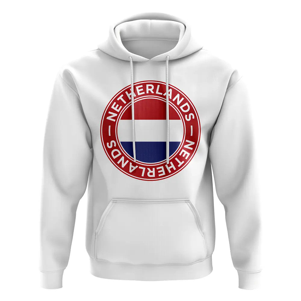 Netherlands Football Badge Hoodie (White)_0