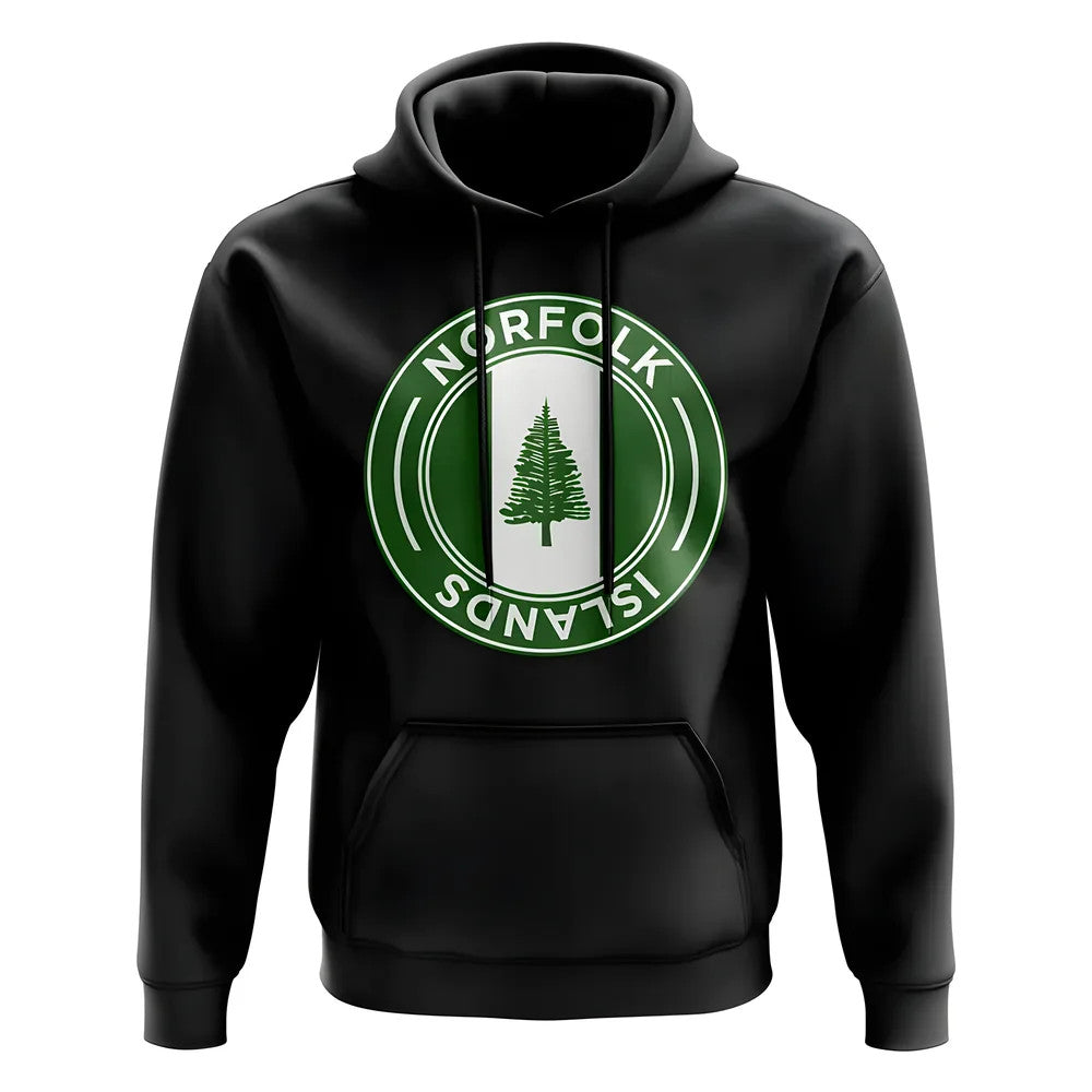 Norfolk Islands Football Badge Hoodie (Black)_0