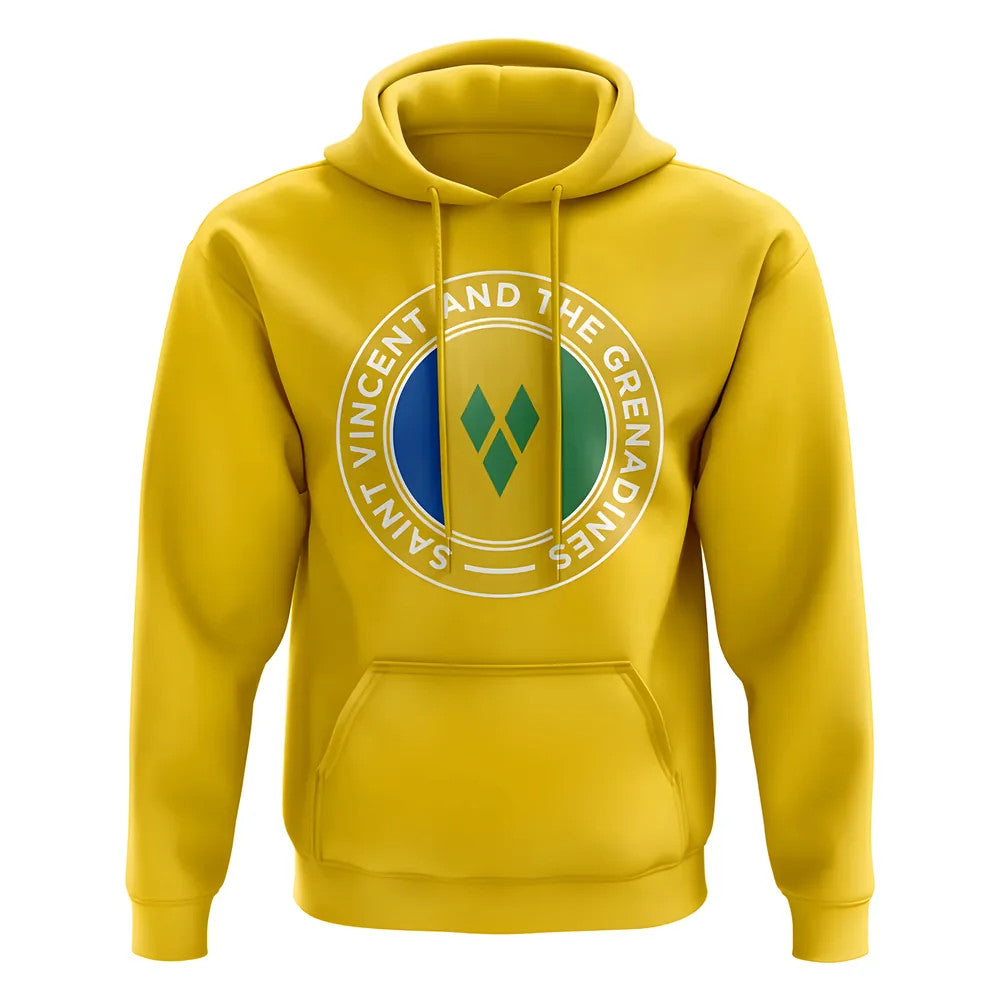 Saint Vincent and The Grenadines Football Badge Hoodie (Yellow)_0