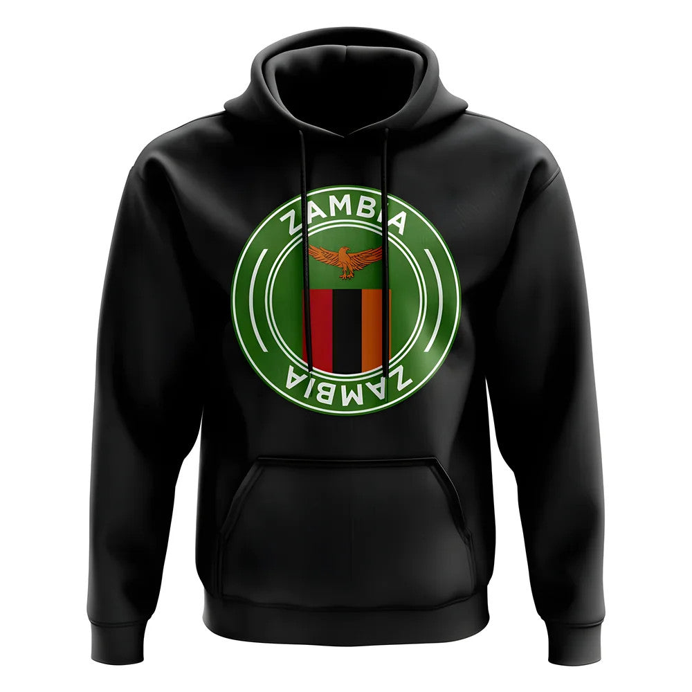 Zambia Football Badge Hoodie (Black)_1