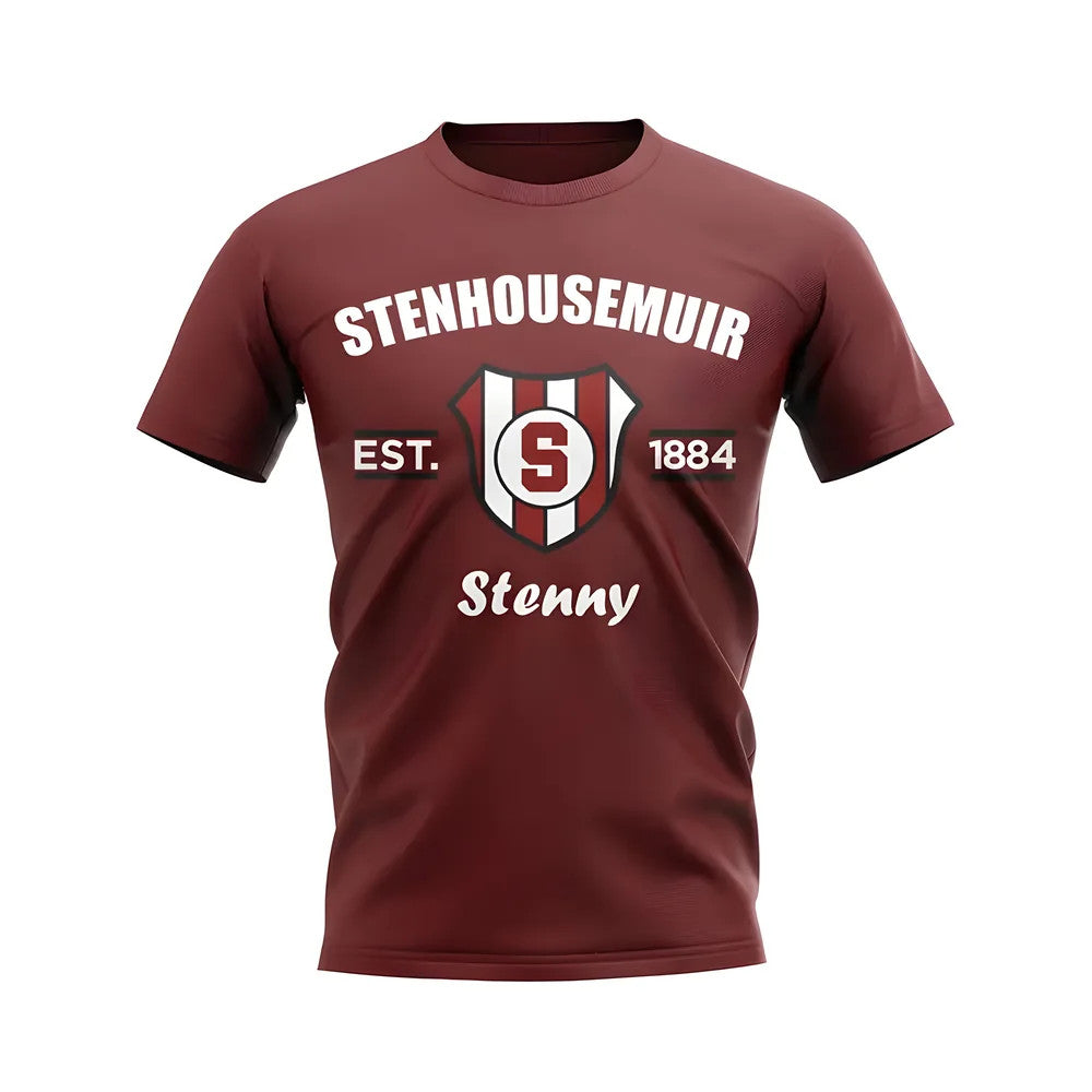 Stenhousemuir Established Football T-Shirt (Maroon)_1