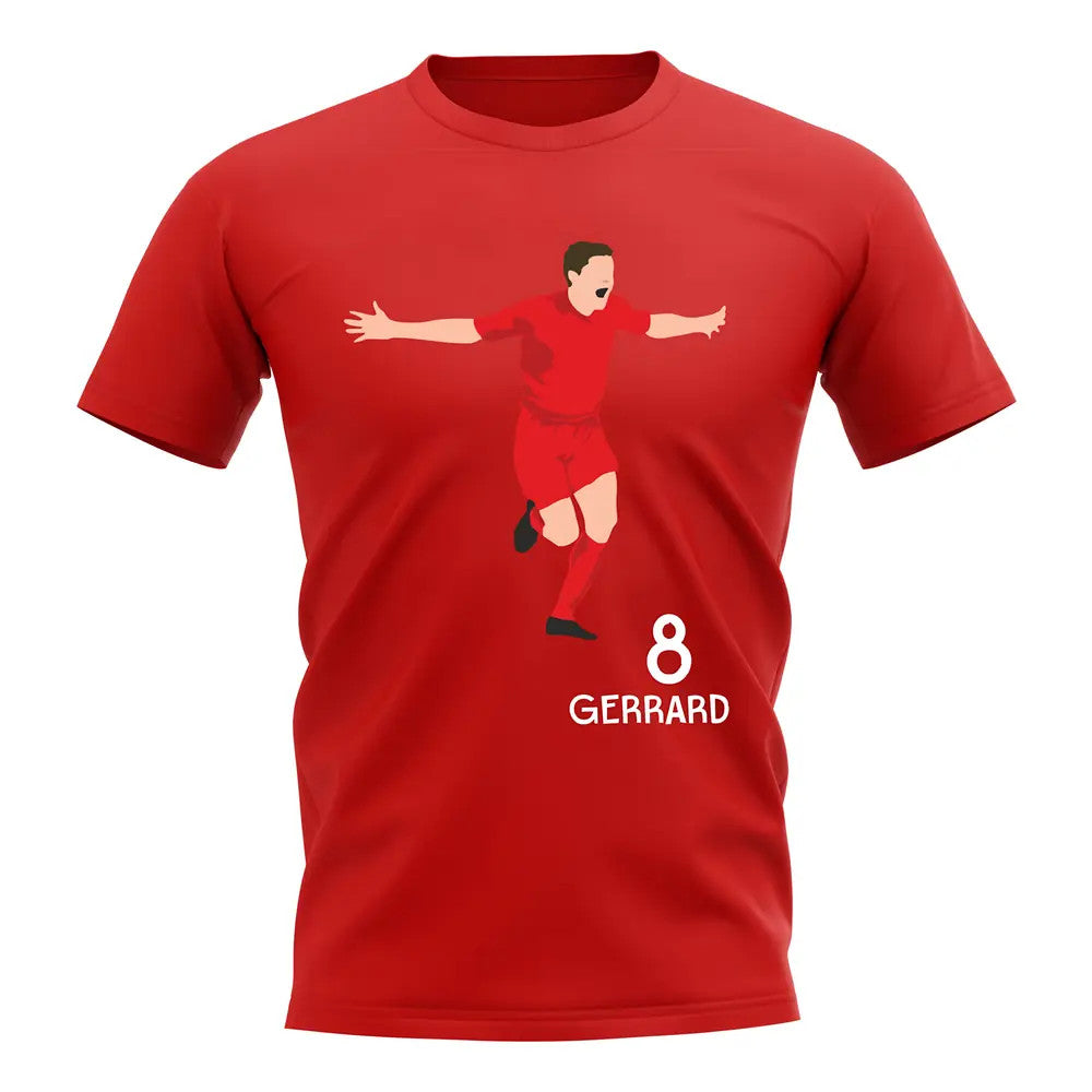 Steven Gerrard Liverpool Player Graphic T-Shirt (Red)_1